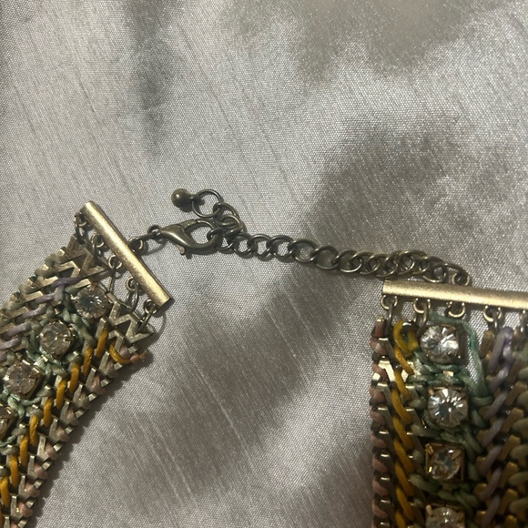 Multicolor Woven necklace with Rhinestones - Picture 3 of 8